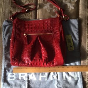 Red Brahmin crossbody